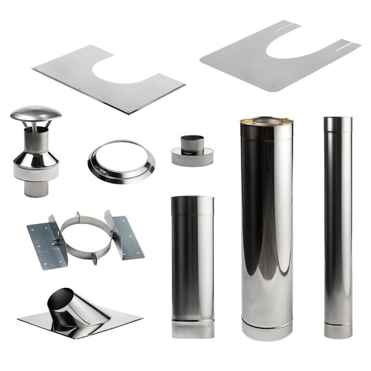 Sauna Wood Stove Chimney Set, Thru-Ceiling