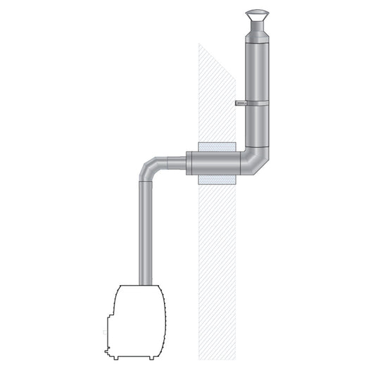 Sauna Wood Stove Chimney Set, Thru-Wall