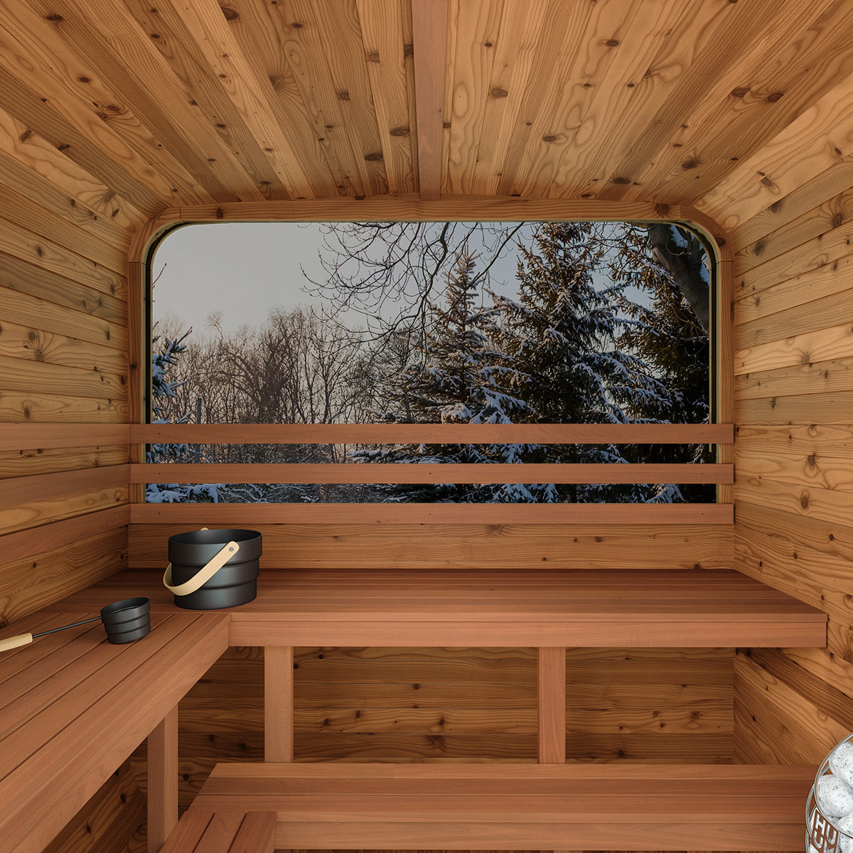 Thermory No 42 Square Sauna / window