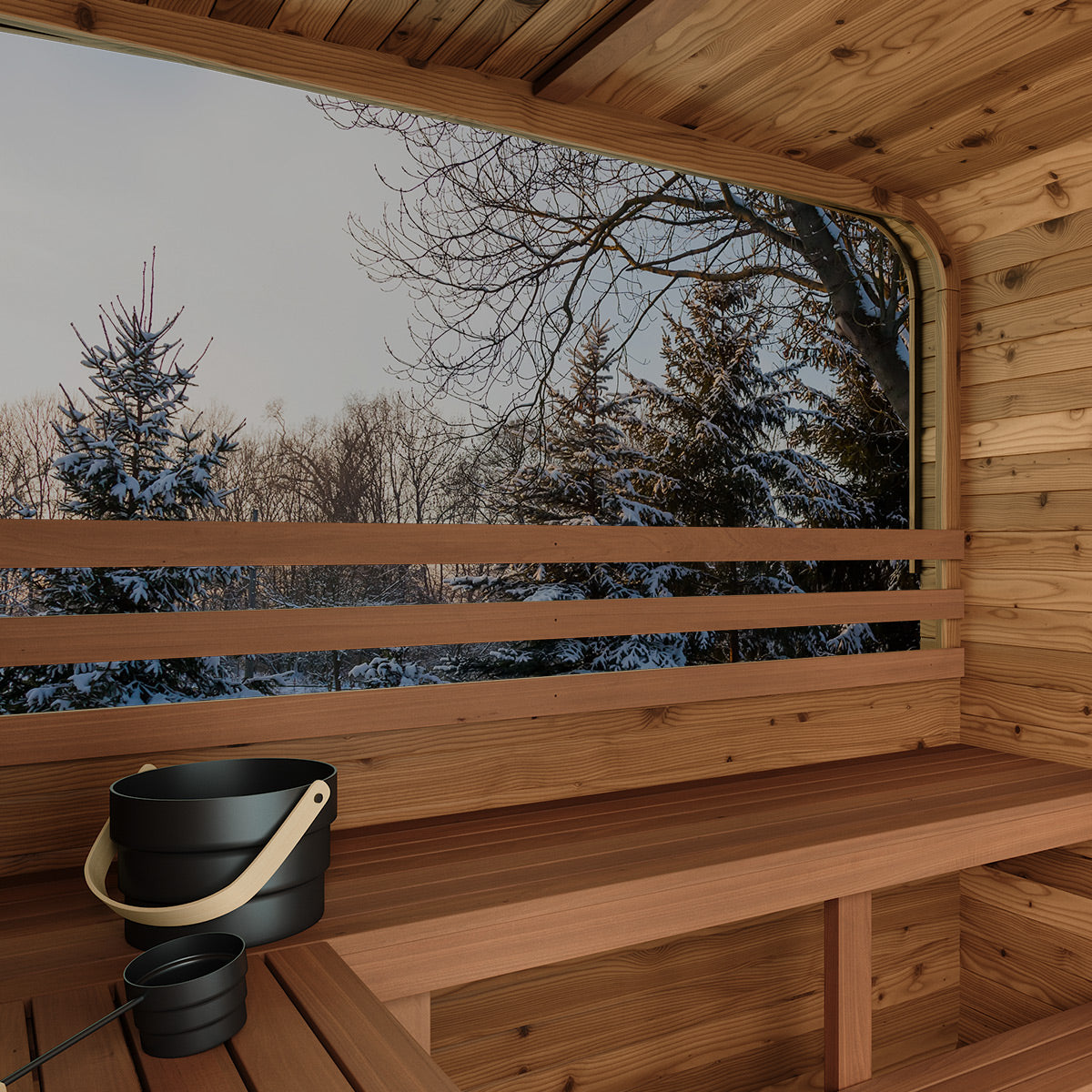 Thermory No 42 Square Sauna / window