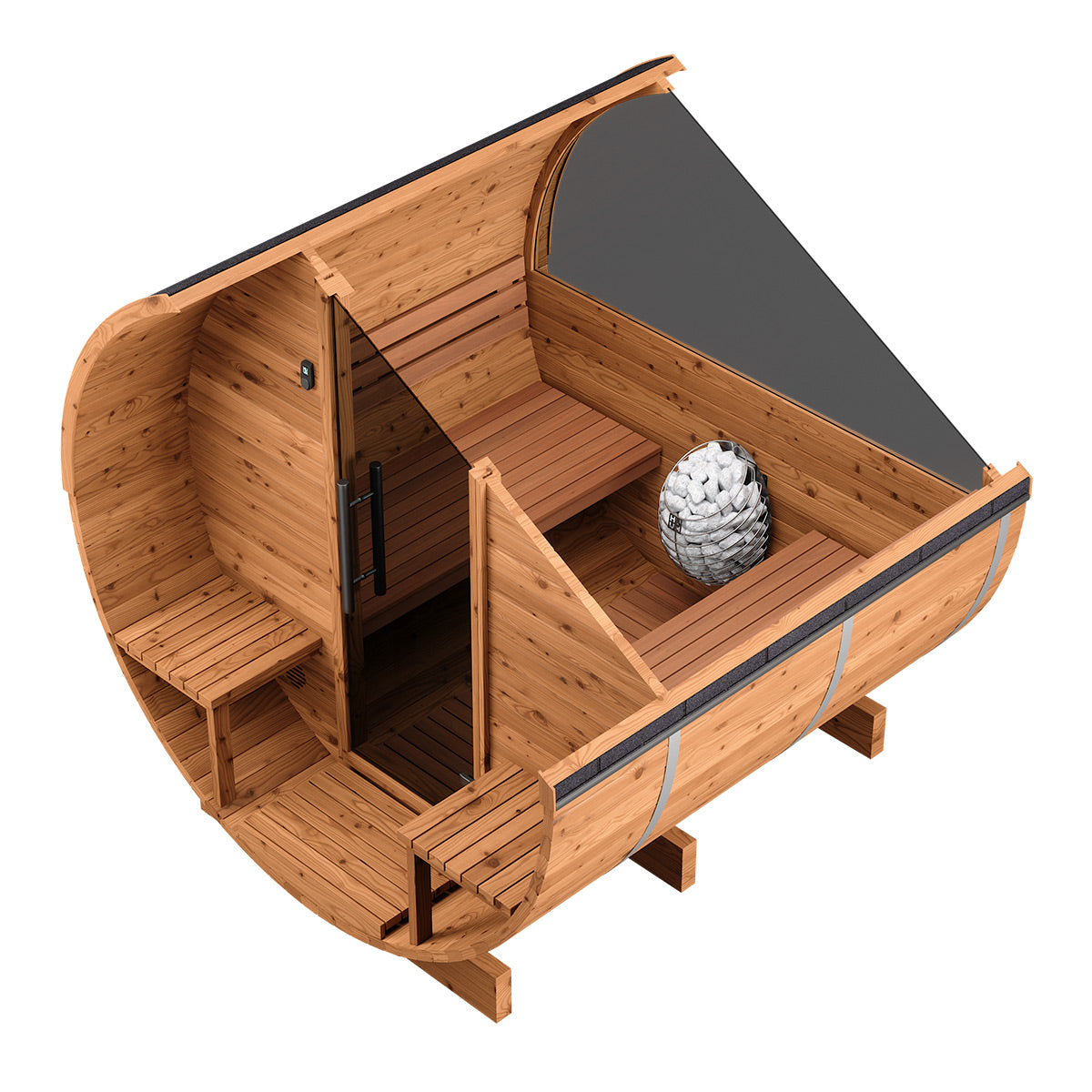 Thermory Ignite No 60 barrel sauna — interior view 1