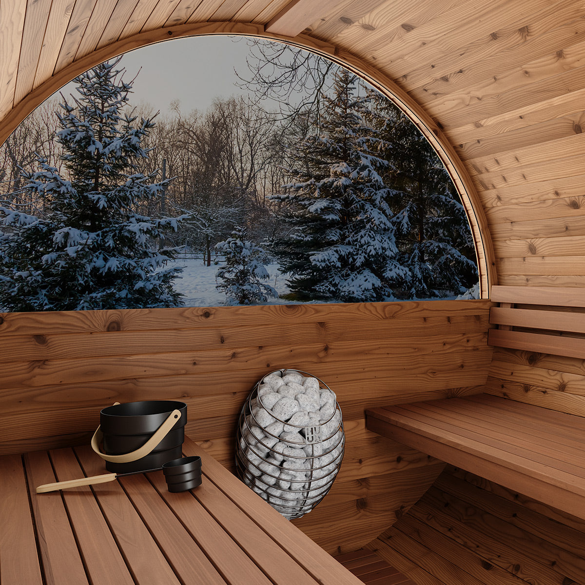 Thermory Ignite No 60 barrel sauna — interior view 3