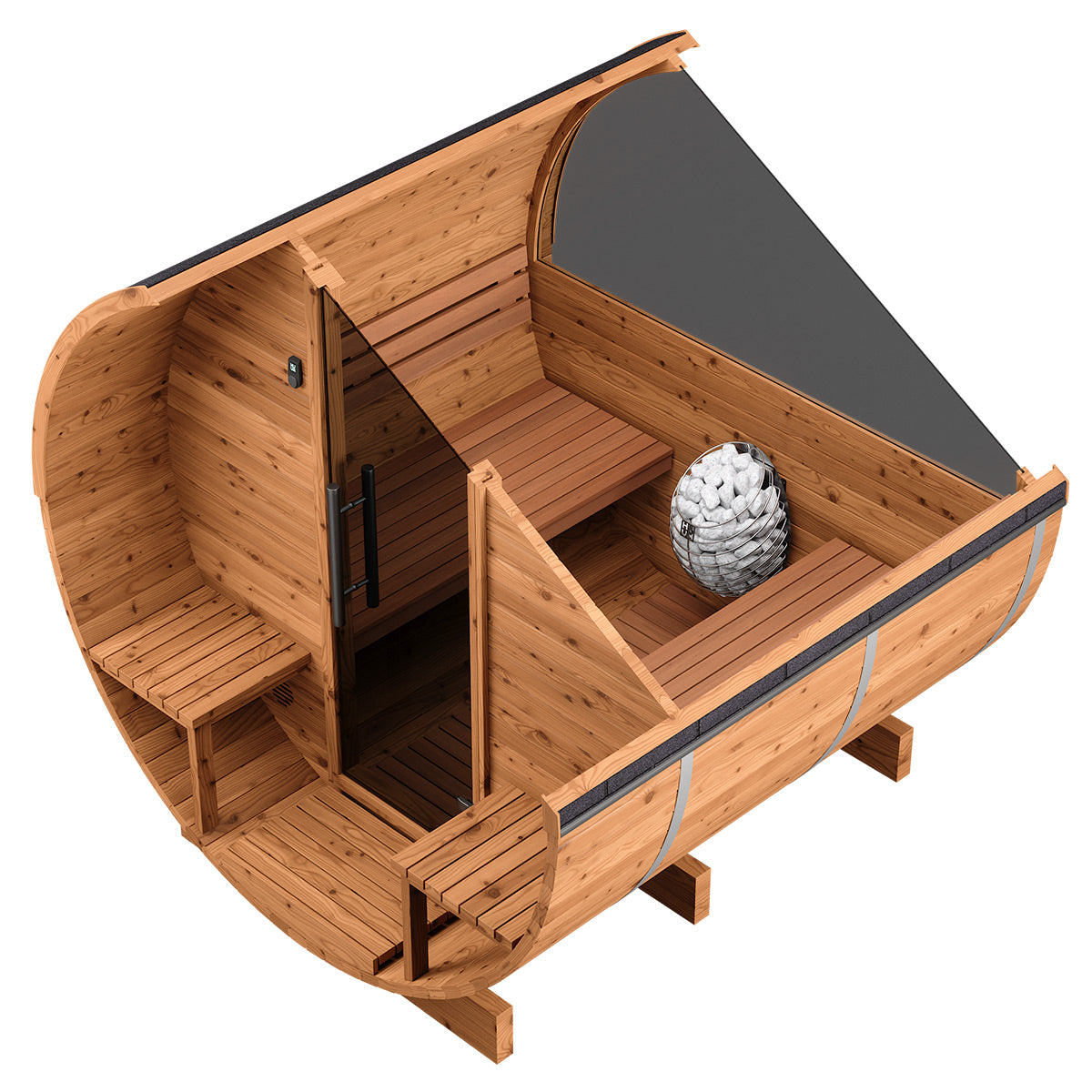 Thermory No 60 DIY Barrel Sauna Kit w/Window & Porch