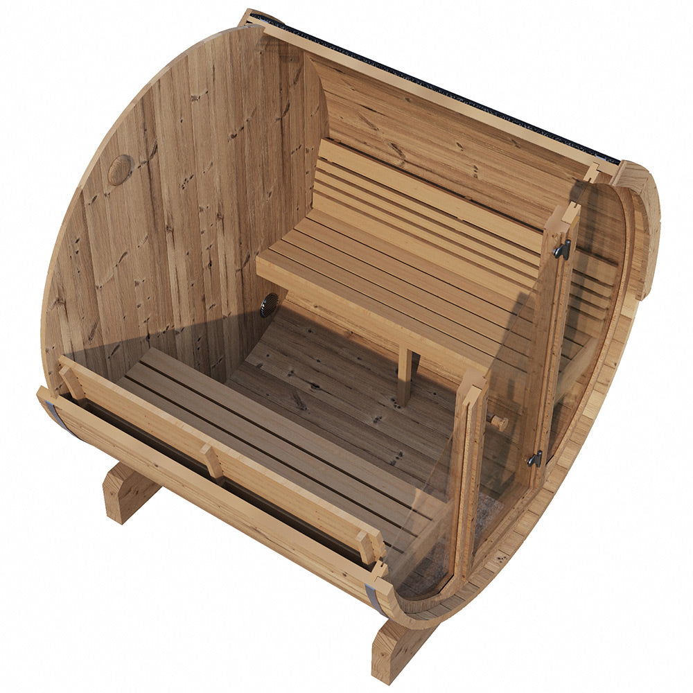SaunaLife Model E7G Sauna Barrel Glass Front