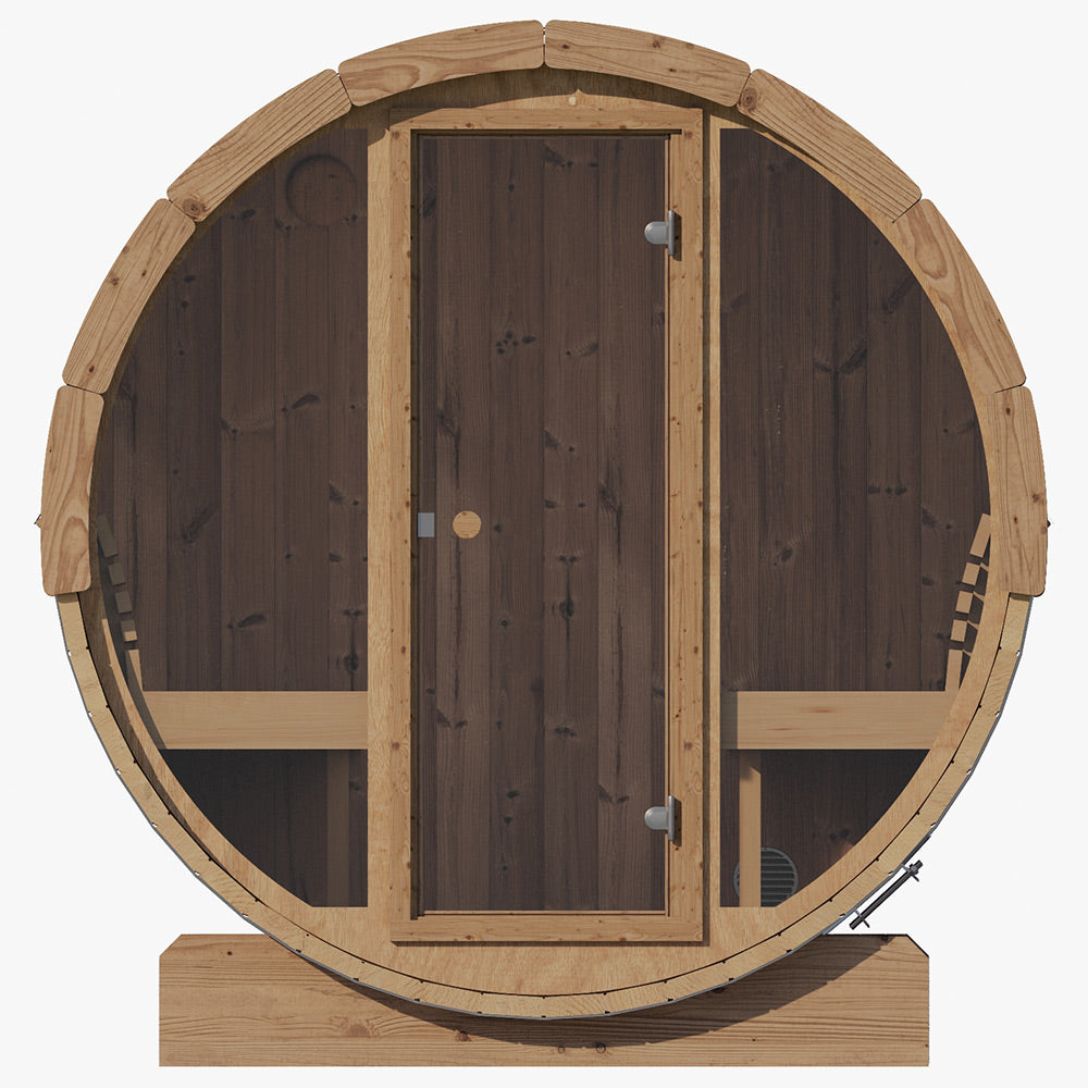SaunaLife Model E8G Sauna Barrel Glass Front