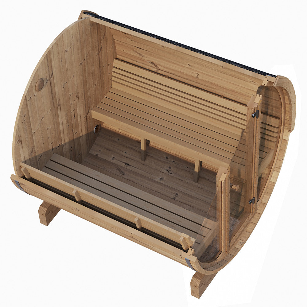 SaunaLife Model E8G Sauna Barrel Glass Front