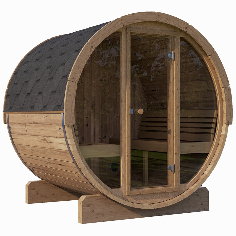 SaunaLife Model E8G Sauna Barrel Glass Front