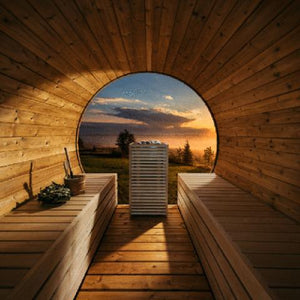HUUM CORE thermo-aspen sauna heater in a sauna room
