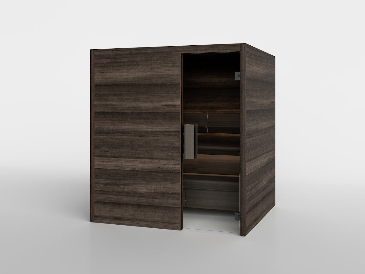 TAIVE cabin in Hiili with the Basic two-tier bench