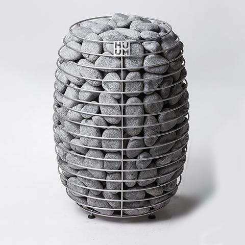 HUUM HIVE stone-cage electric sauna heater in stainless steel