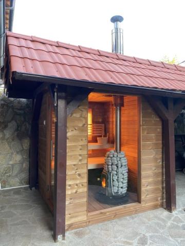 Sauna Wood Stove Chimney Set, Thru-Ceiling