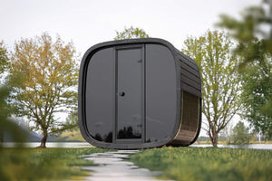 Leil Black Cube outdoor sauna photo