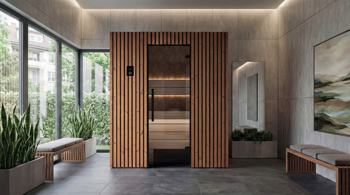Leil Como 3-180 indoor sauna in a home