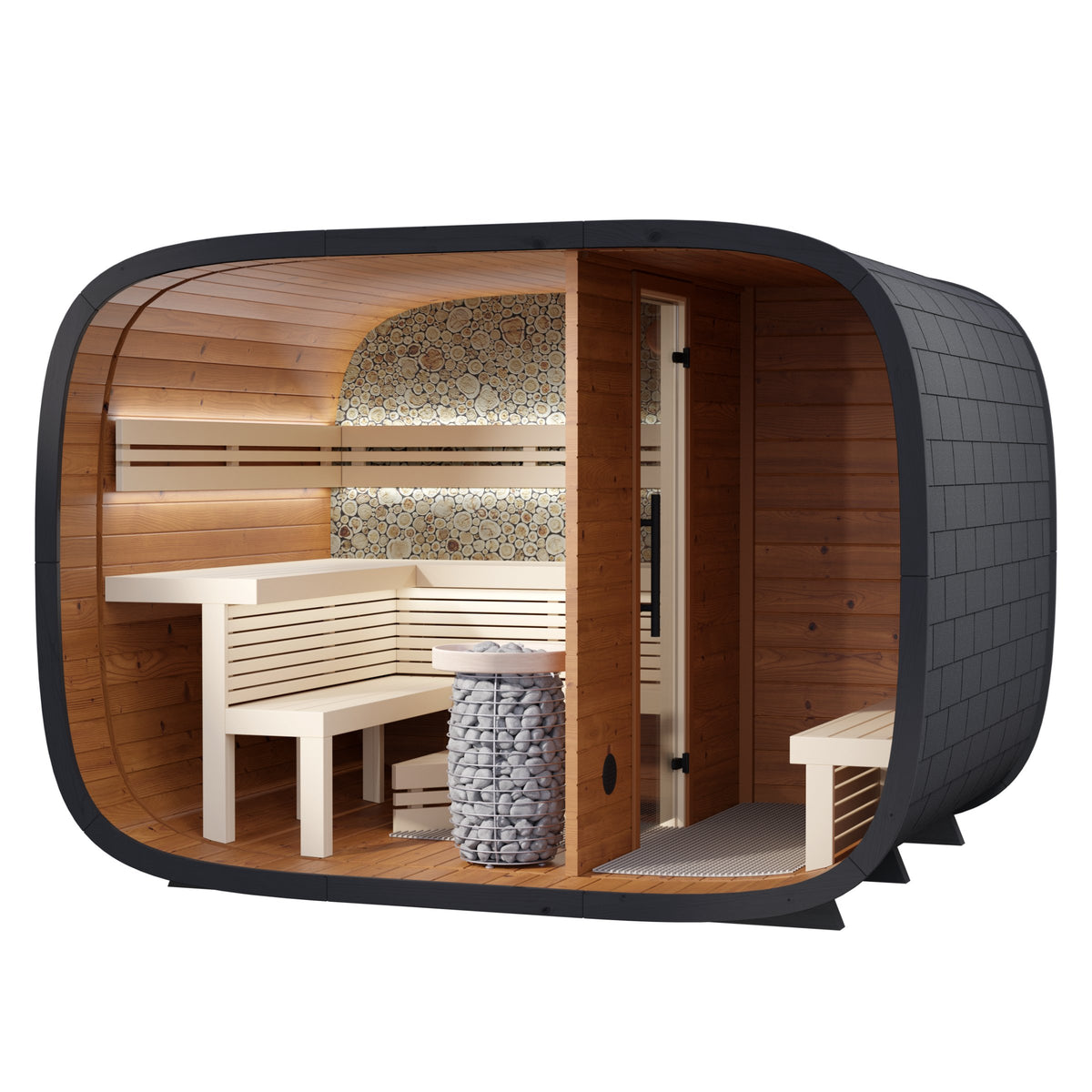 Leil Round Cube Double, angled view