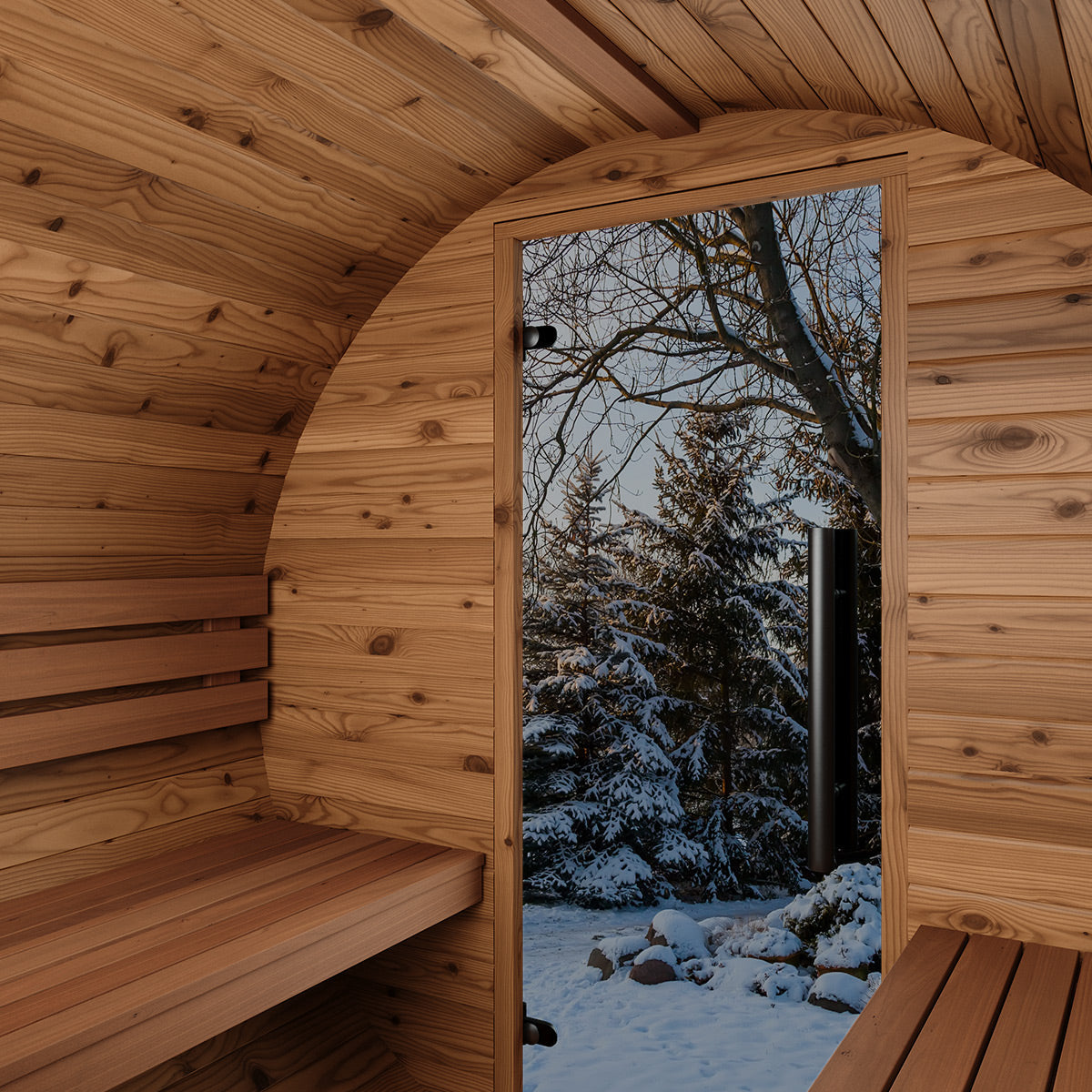 Thermory Ignite No 54 barrel sauna — interior view 3