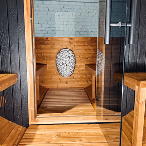 Thermory Ignite No 60 barrel sauna — exterior view 18