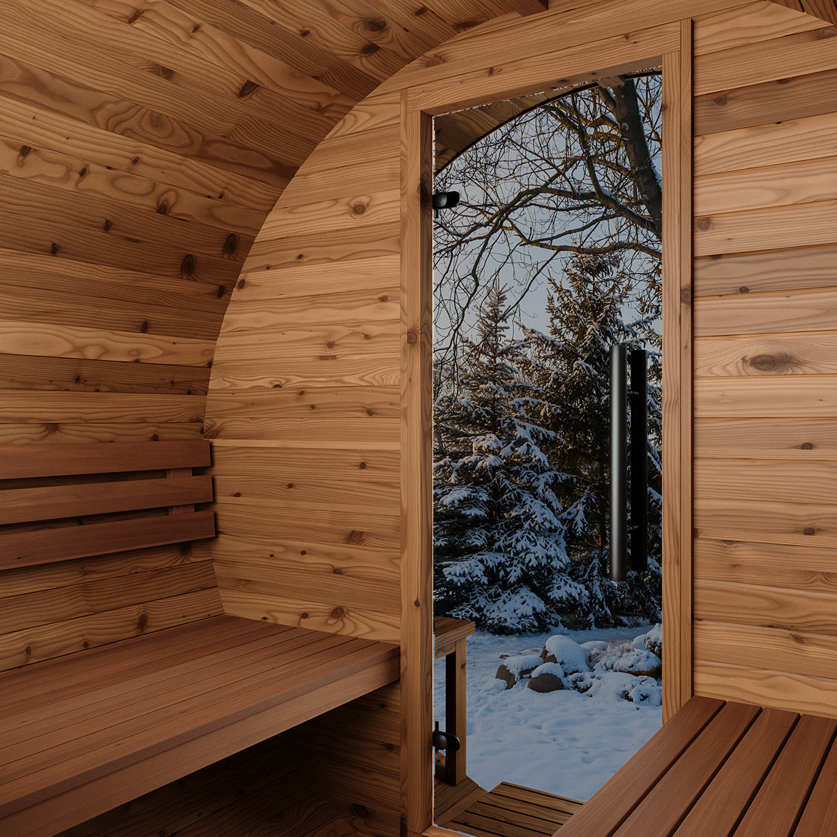 Thermory Ignite No 60 barrel sauna — interior view 4
