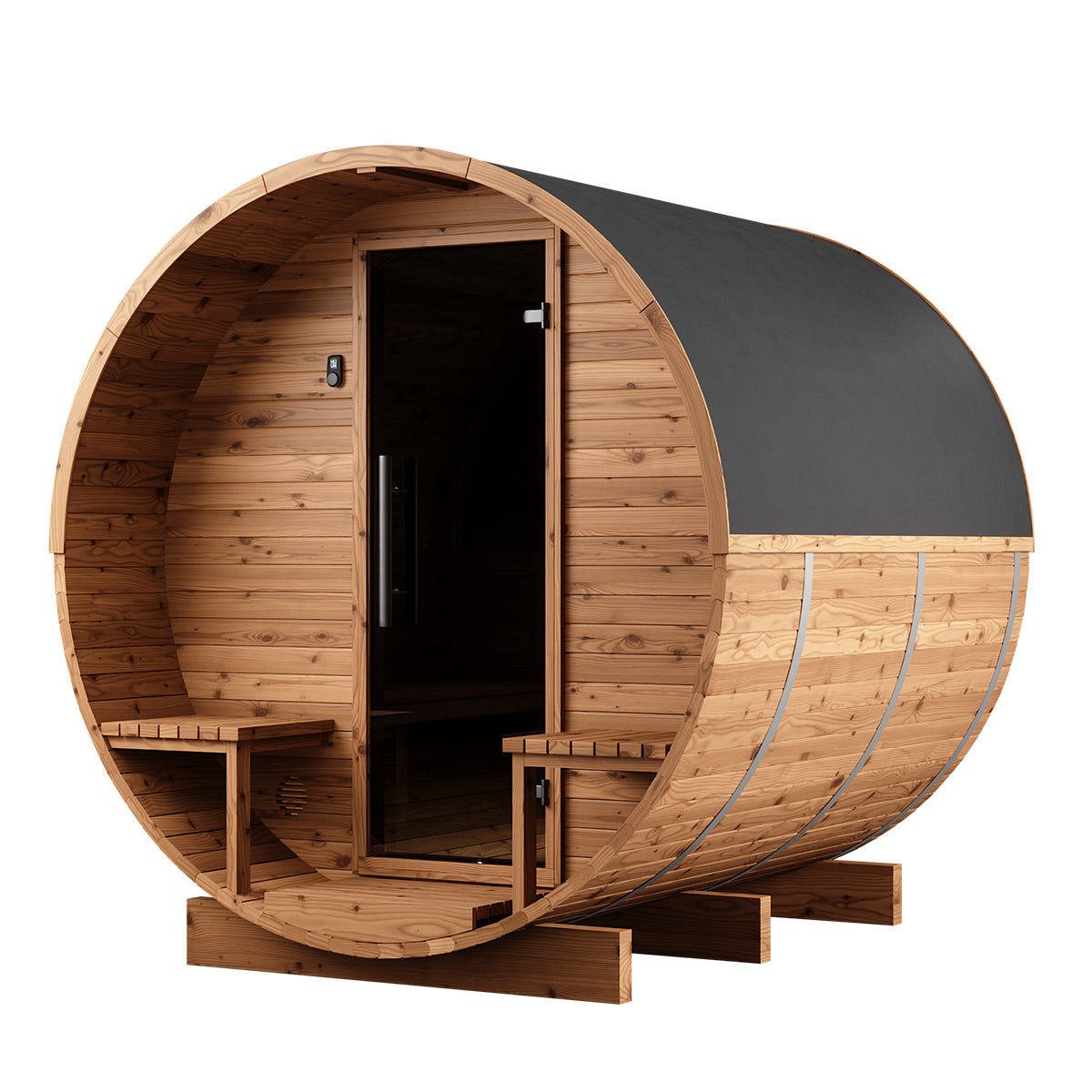 Thermory No 60  DIY Barrel Sauna Kit w/Window & Porch