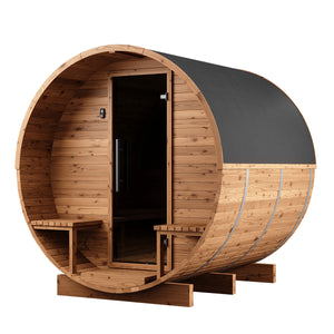 Thermory No 60  DIY Barrel Sauna Kit w/Window & Porch