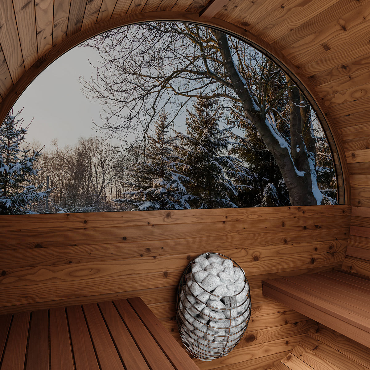 Thermory No 60  DIY Barrel Sauna Kit w/Window & Porch