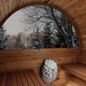 Thermory No 60  DIY Barrel Sauna Kit w/Window & Porch