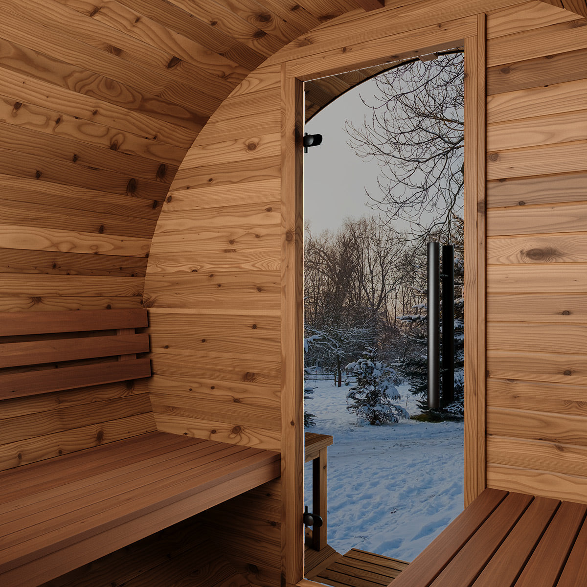 Thermory No 60  DIY Barrel Sauna Kit w/Window & Porch