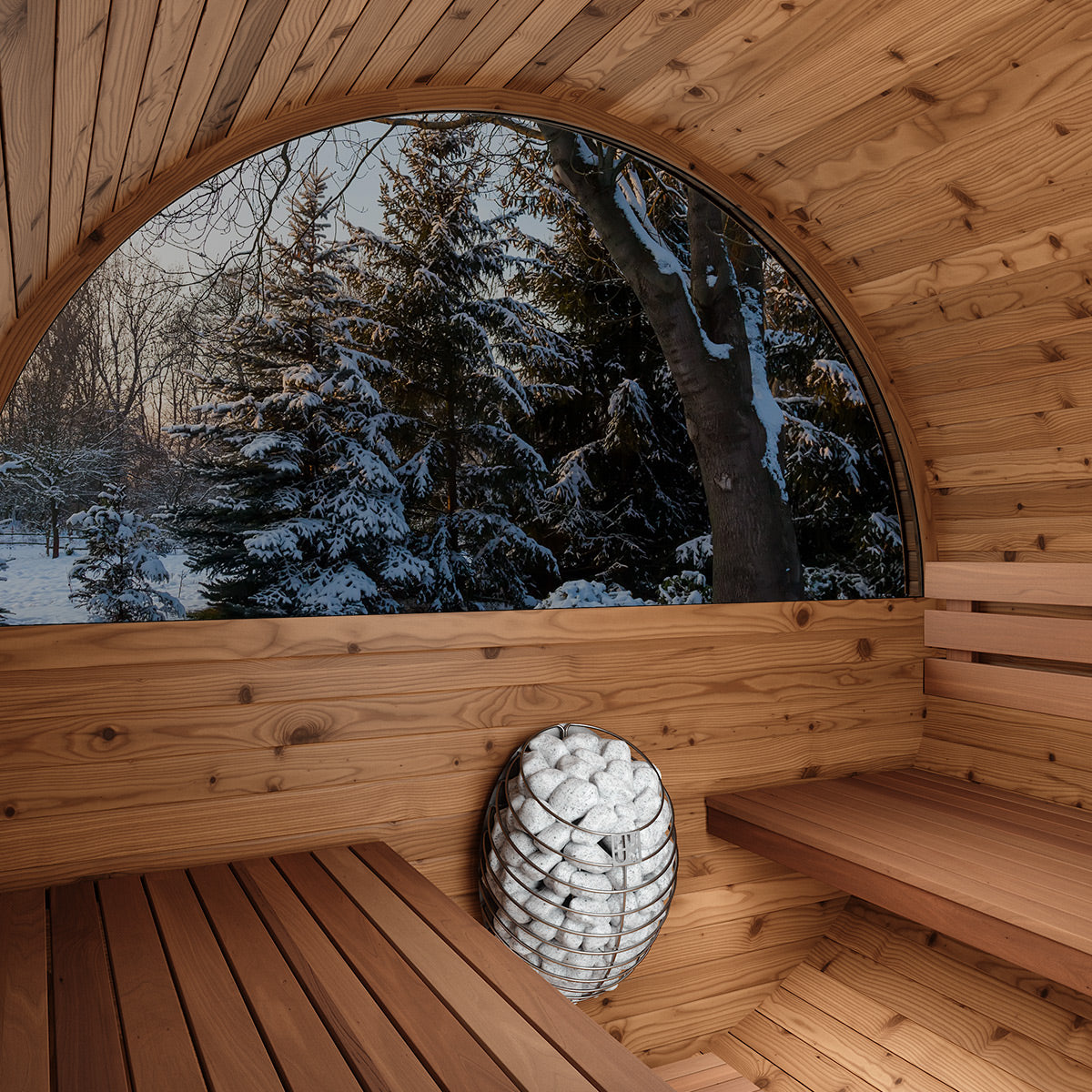 Thermory Ignite No 62 barrel sauna — interior view 3
