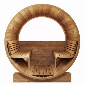 SaunaLife Model E7G Sauna Barrel Glass Front