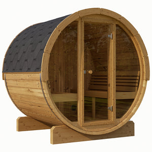 SaunaLife Model E8G Sauna Barrel Glass Front