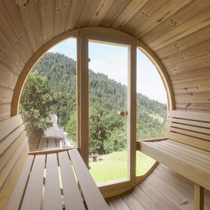 SaunaLife Model E8G Sauna Barrel Glass Front